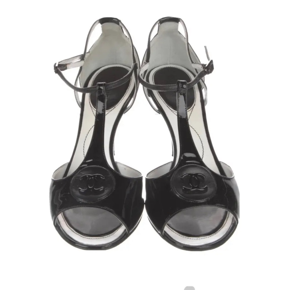 100% Authentic Chanel Patent Peep Toe Pump